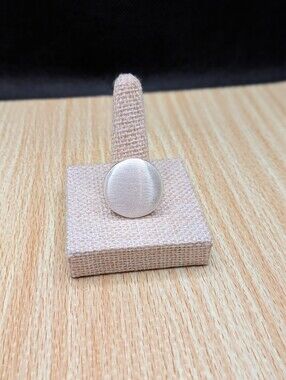 Brushed Silver Tone Contemporary Ring